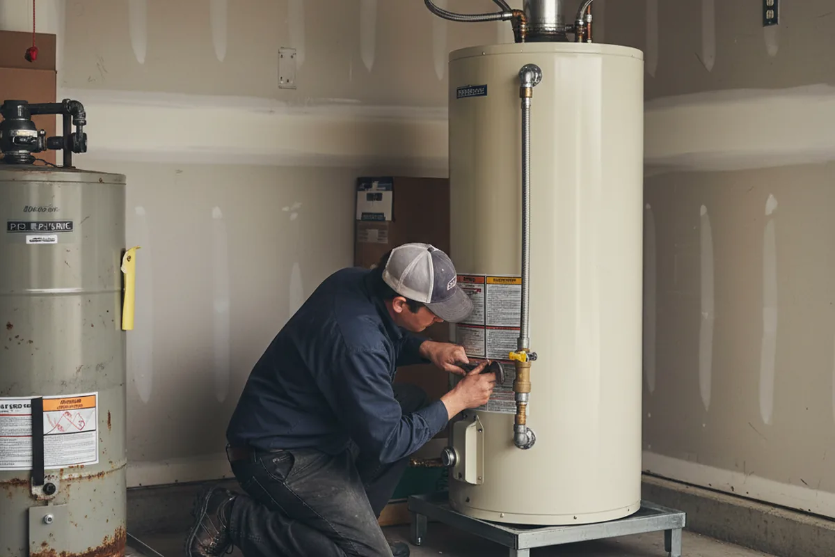 Water heater and shutoff valve replacement in Woodland