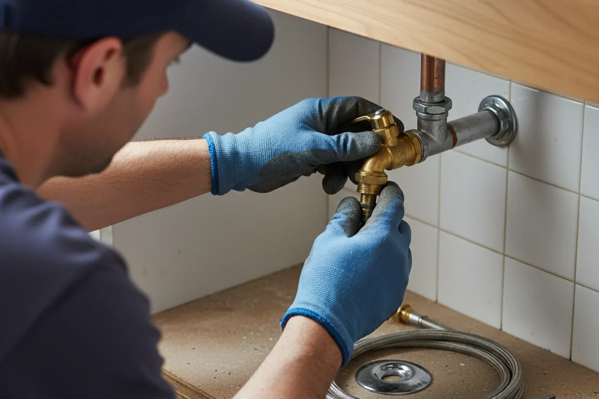 Shutoff valve and fitting work during Faucet and Fixture Repair in Woodland